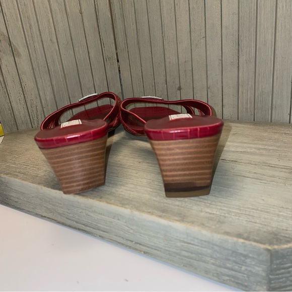 New Brighton Red Leather Kayla Sandals Made in Italy 9.5M - Picture 5 of 7